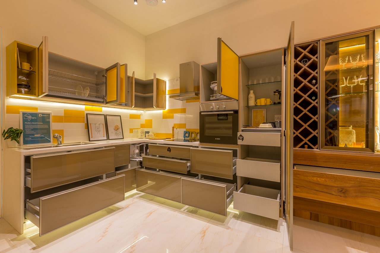 Design Cafe modular kitchen space-saving furniture experience centre in bangalore