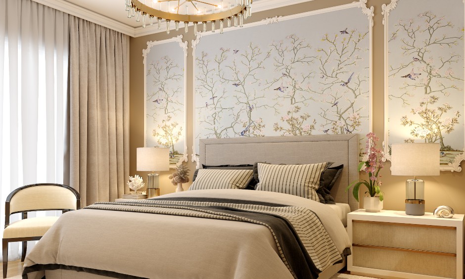 A Modern Classic Bedroom Interior Design - DesignCafe