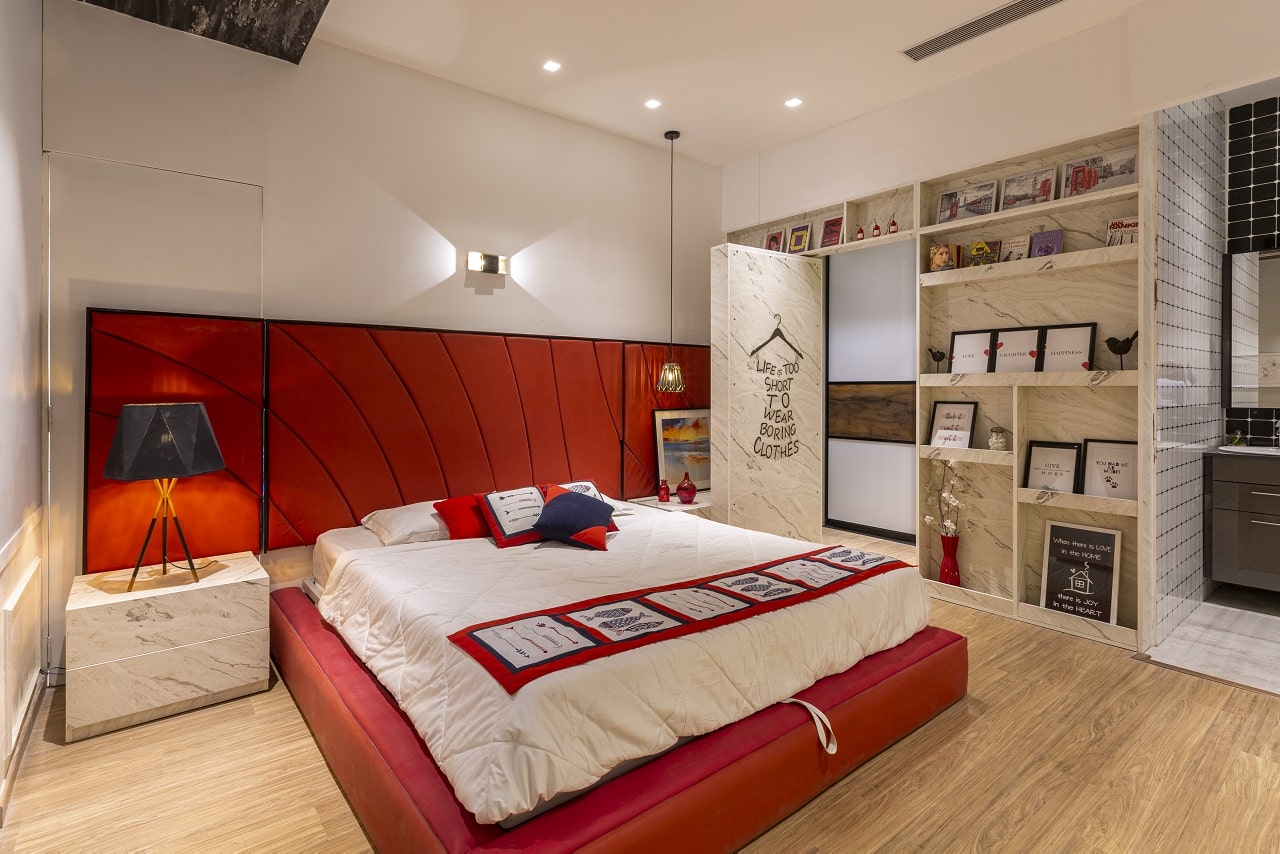 Bedroom design concepts and 3 BHK flat on display at design cafe experience store in hyderabad
