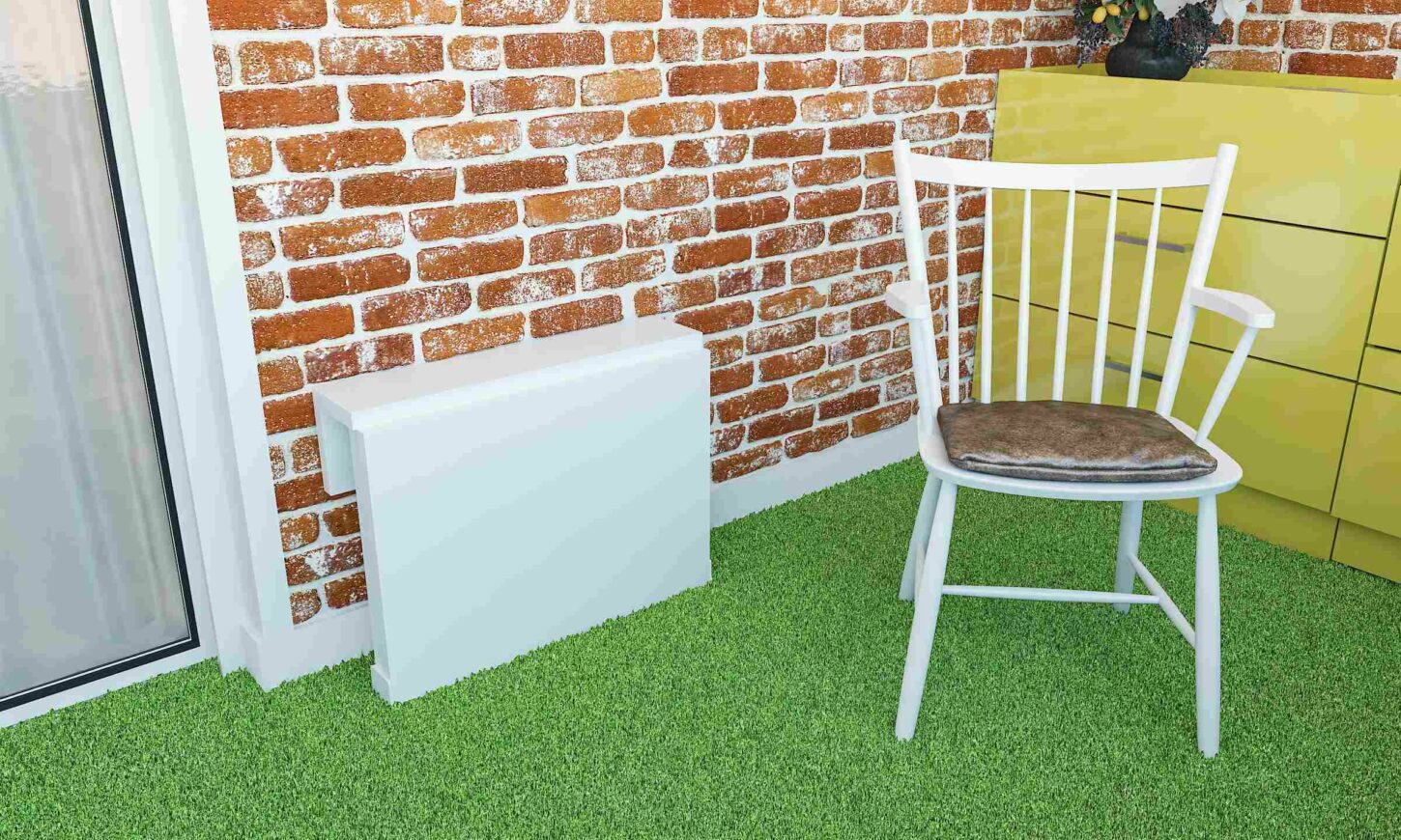 Space Saving table design for balcony with small foldable table.