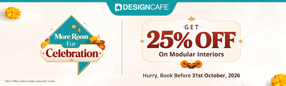 DesignCafe 25% off on modular interiors, book before 31 October 2026
