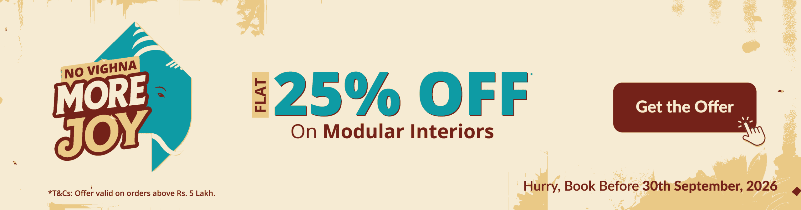 DesignCafe Ganesh Chaturthi Offer – Get 25% Off on Modular Interiors.