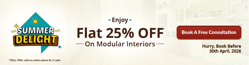 DesignCafe April Summer Offer – 25% Off on Modular Home Interiors