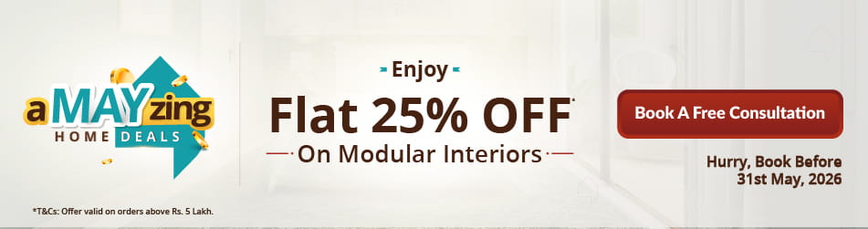 DesignCafe May Offer – 25% Off on Modular Home Interiors
