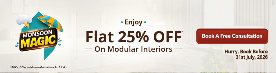 DesignCafe Mansoon Offer – 25% Off on Modular Home Interiors