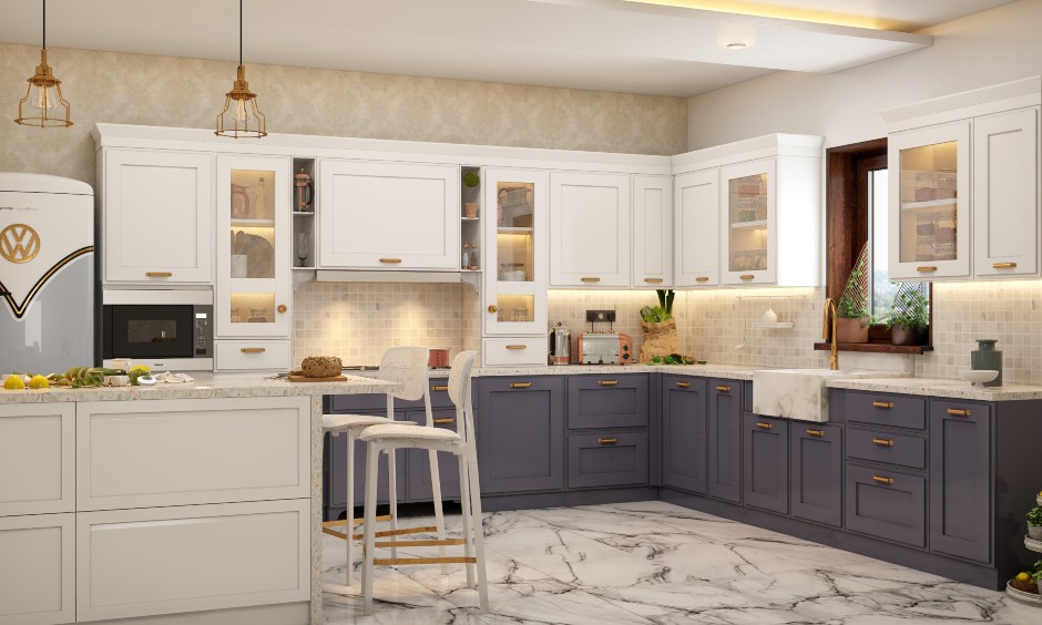 A Modern Kitchen Design With An Island - DesignCafe