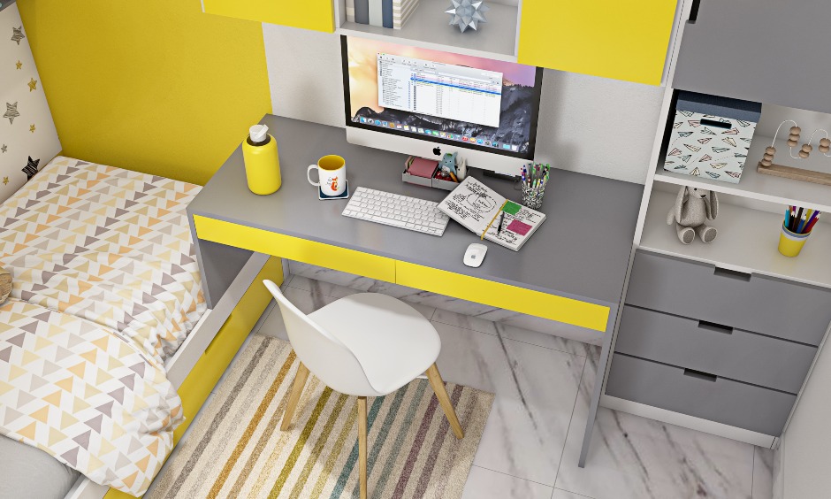 Kids bedroom with an attached modular study unit