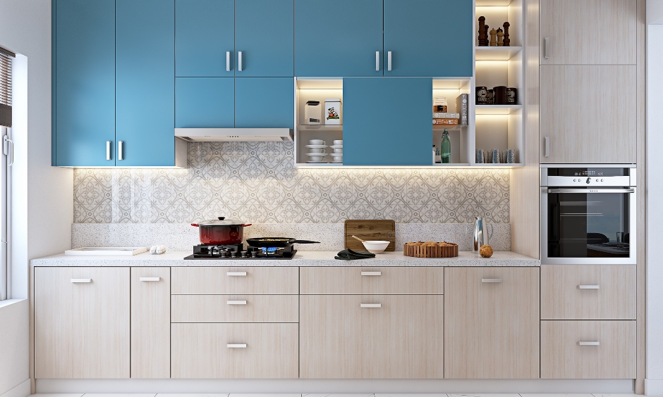 Kitchen design with a tall unit with inbuilt space for oven