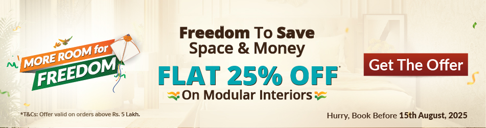 25% off Modular Interiors – Independence Day Offer by DesignCafe