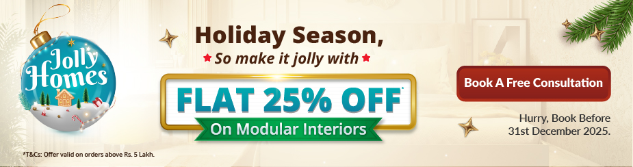 DesignCafe December offer – 25% off on modular interiors