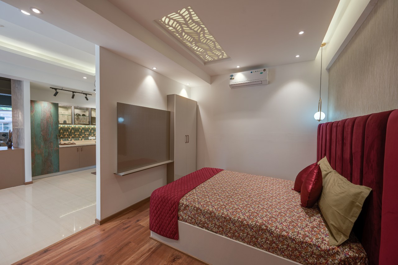 Bedroom concepts at interior design experience centre in Mysore Design Cafe store.