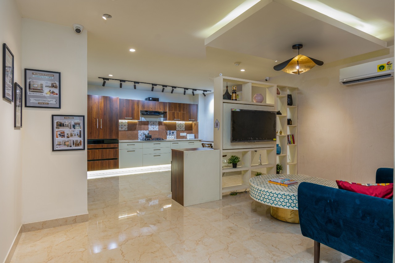 Best living room interior designs are available at DesignCafe banjara hills, hyderabad experience centre