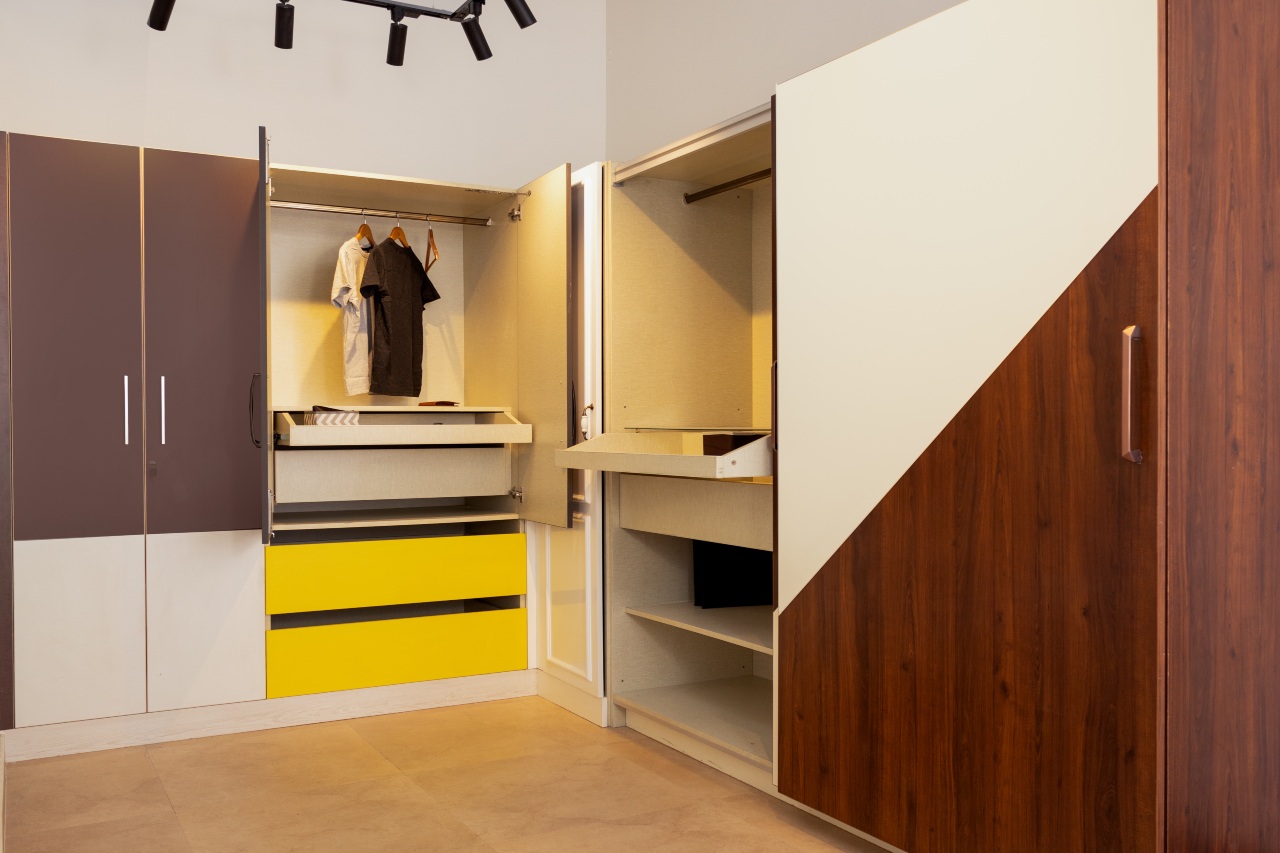 Modular wardrobes design displayed at designcafe experience centre in yerawada, pune