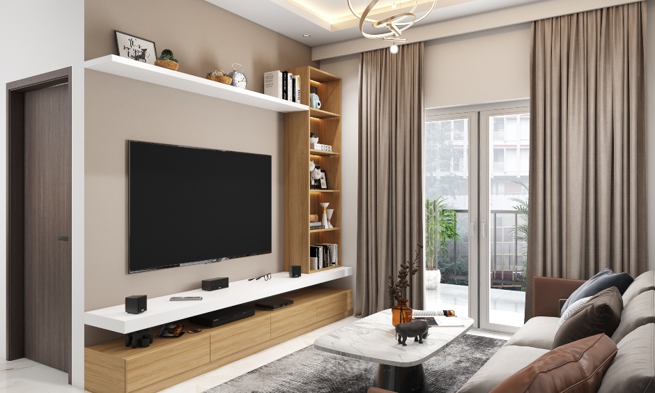 Small living room design in warm muted tones