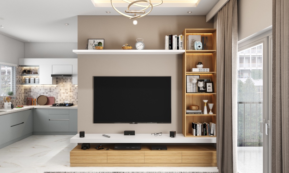 Small living room ideas with white laminate tv unit and box cabinet