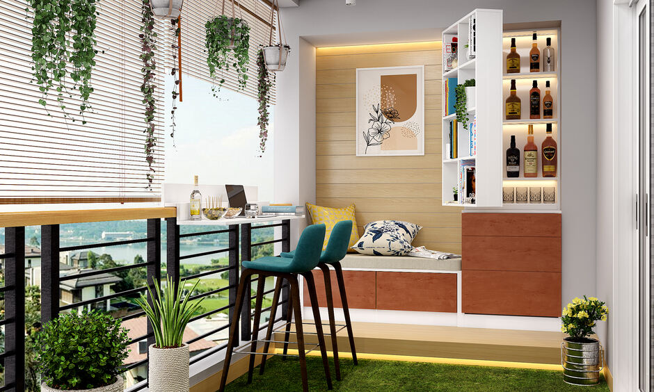 A Space Saving Bookshelf With Opening Bar Unit