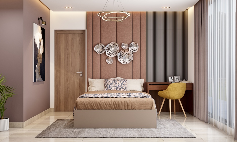 Modern bedroom with space-saving storage bed