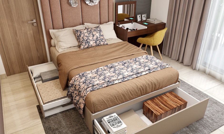 Space-saving bed comes with drawers underneath