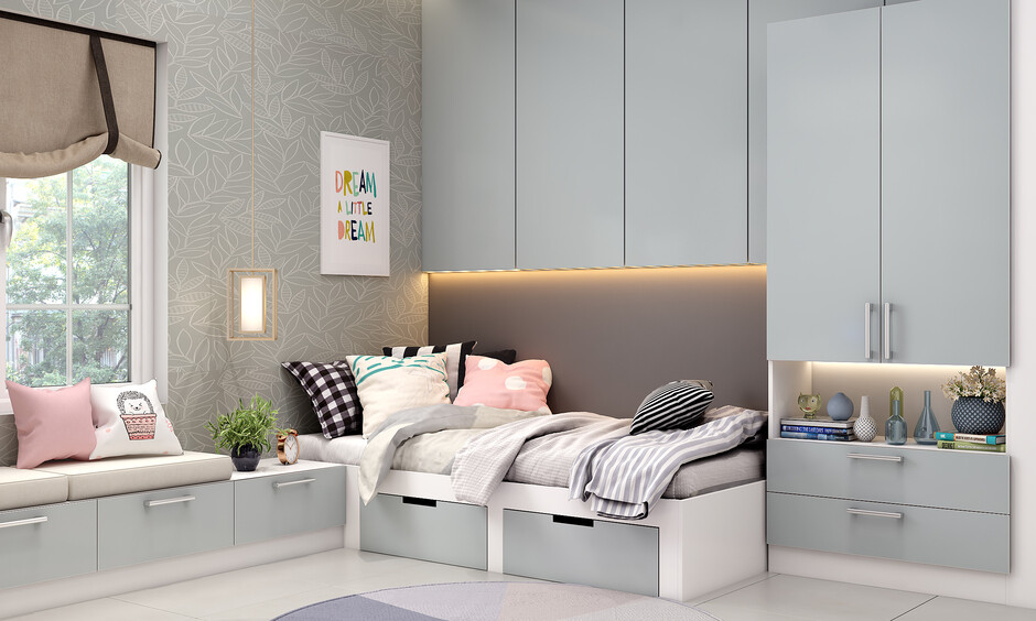 kids-bedroom-with-small-bed-and-cushions