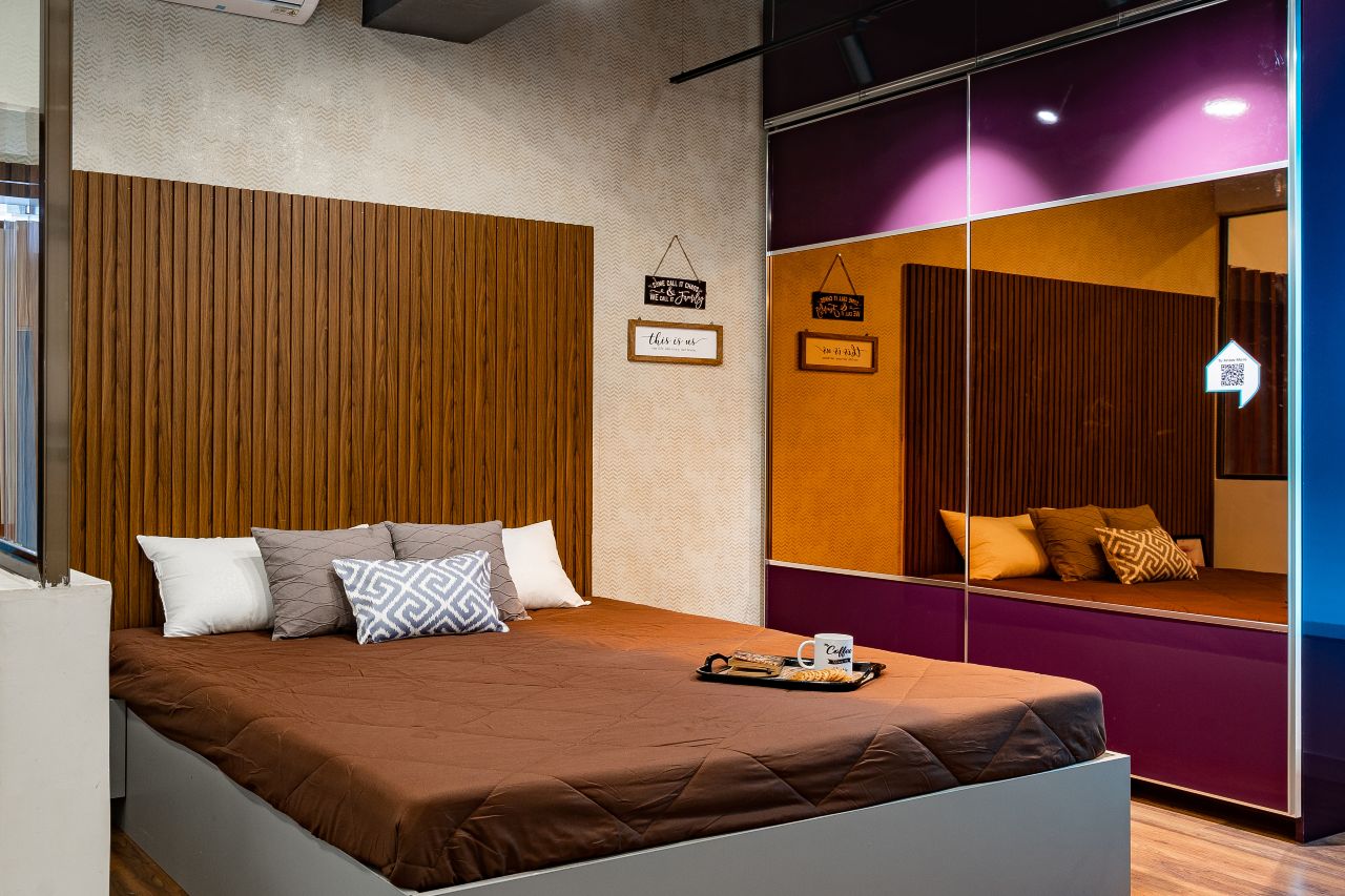 Master bedroom designed by Designcafe, who is one of the leading interior designers in Coimbatore