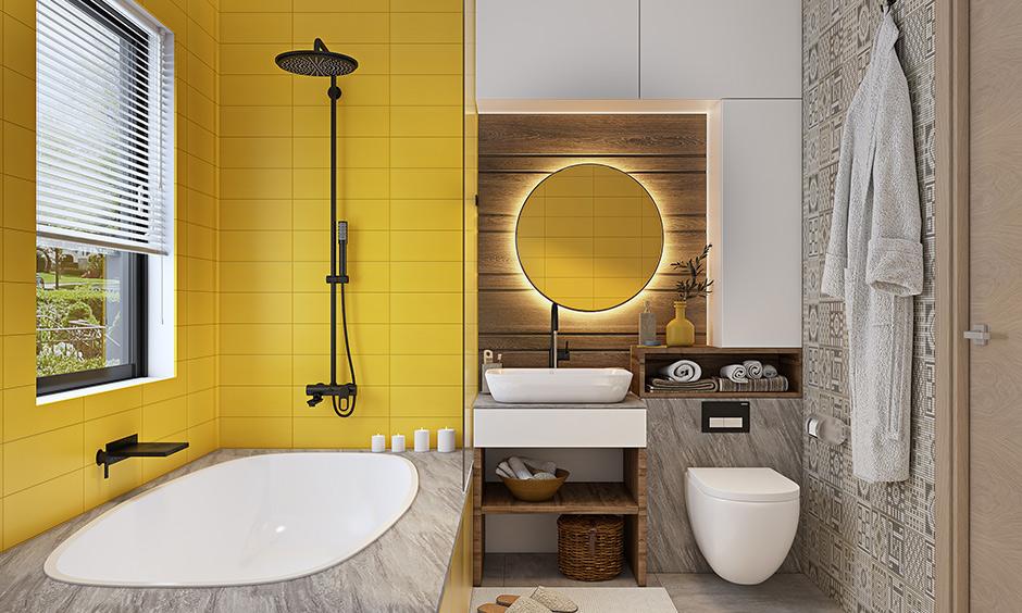 Wall-mounted bathroom cabinet design, which looks chic