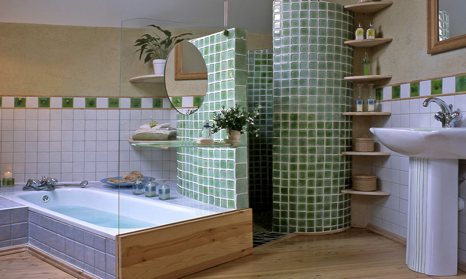 Corner bathroom cabinet design material which is durable and affordable