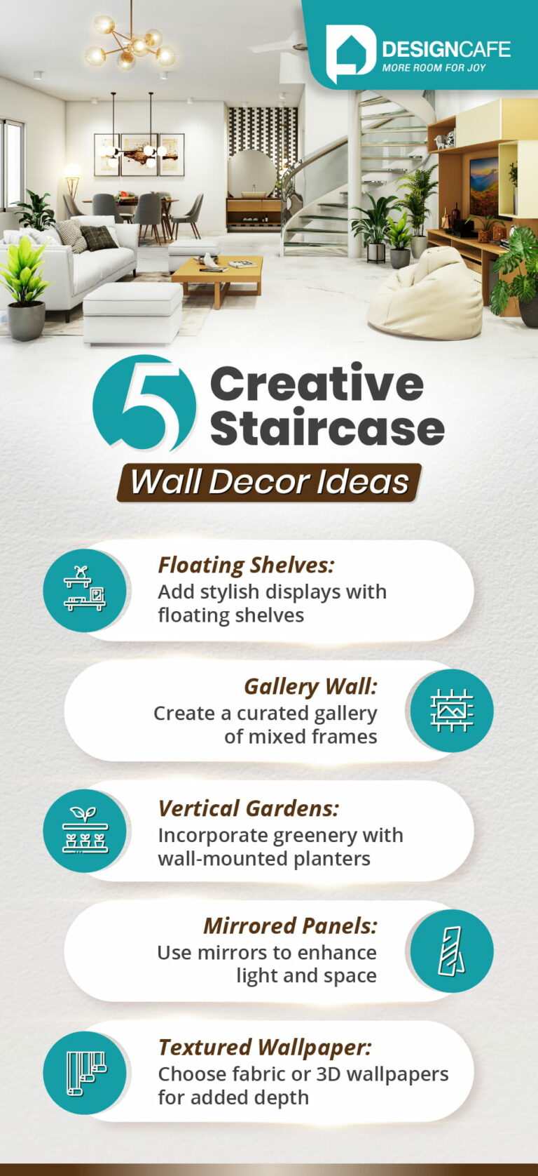 Staircase Wall Decorating Ideas For Your Home | Design Cafe