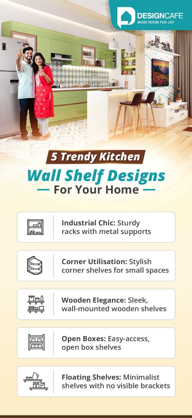 Kitchen Wall Shelf Designs For Your Home | Design Cafe
