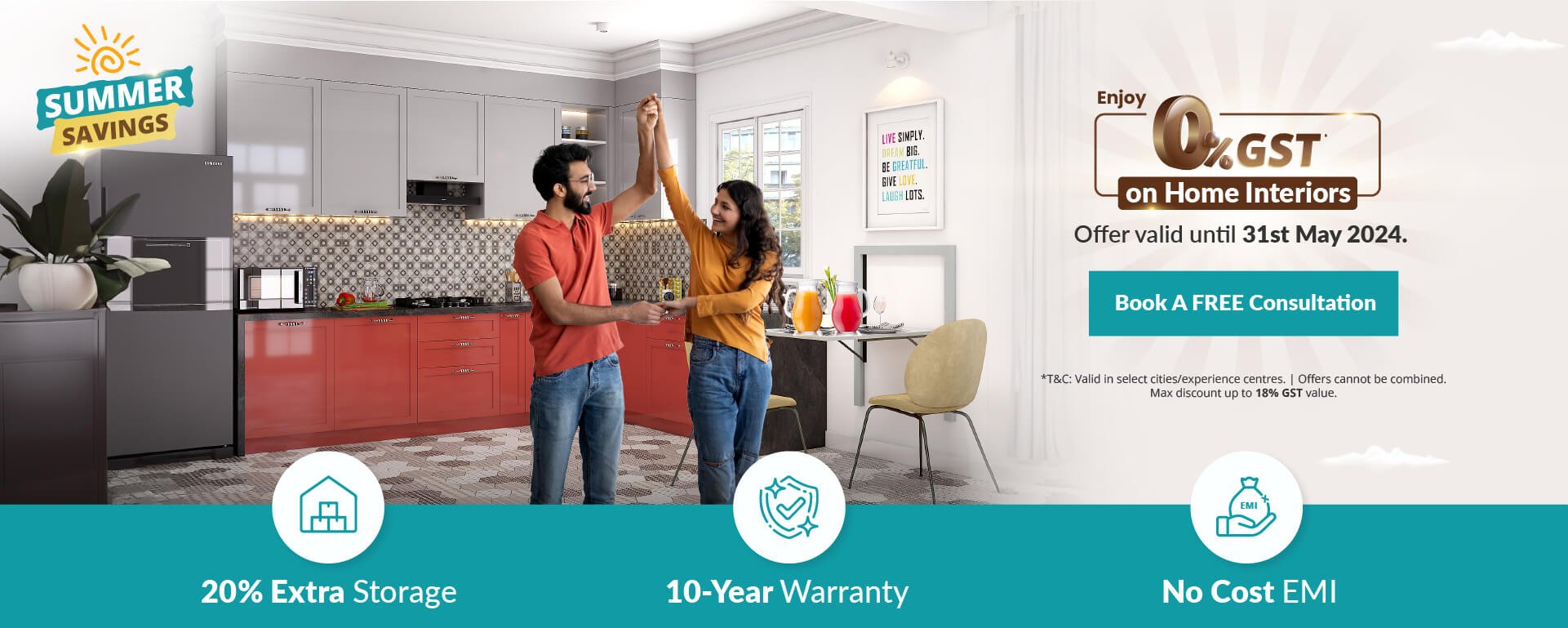 DesignCafe offers home interiors with 0% GST