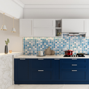 Modular kitchen in Gurgaon, Haryana featuring a straight-line layout for compact homes
