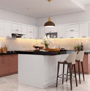 Modern kitchen island design for luxury homes in Gurgaon, Haryana