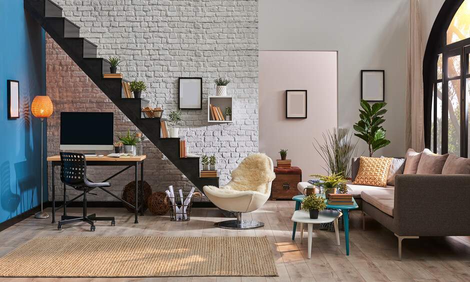 Latest pastel wallpaper ideas for minimal living room