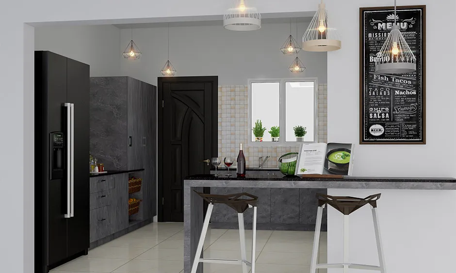 Kitchen lighting ideas showcasing pendant, track and ceiling lights for a modern kitchen