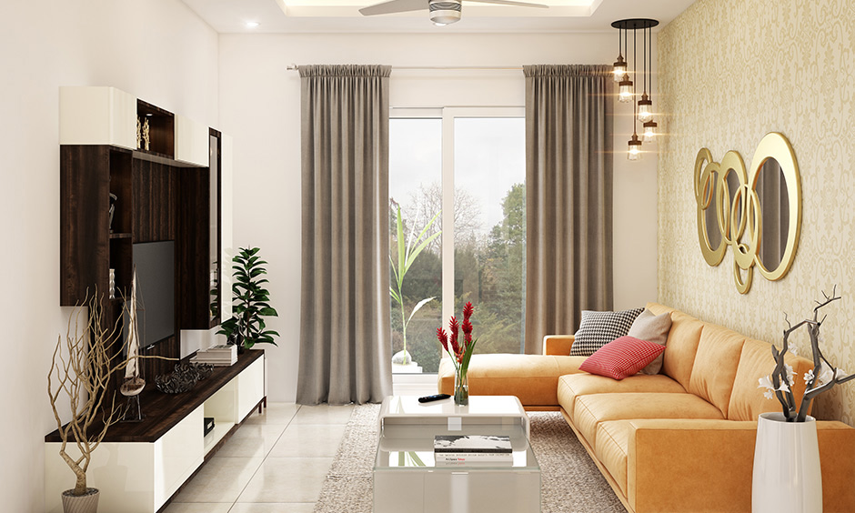 Living room furniture arrangement which provides comfort and style