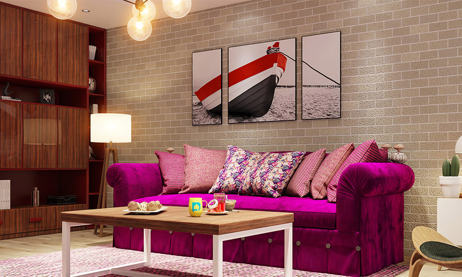 Living room wall which has beautiful art on it to add personalised touch to the space