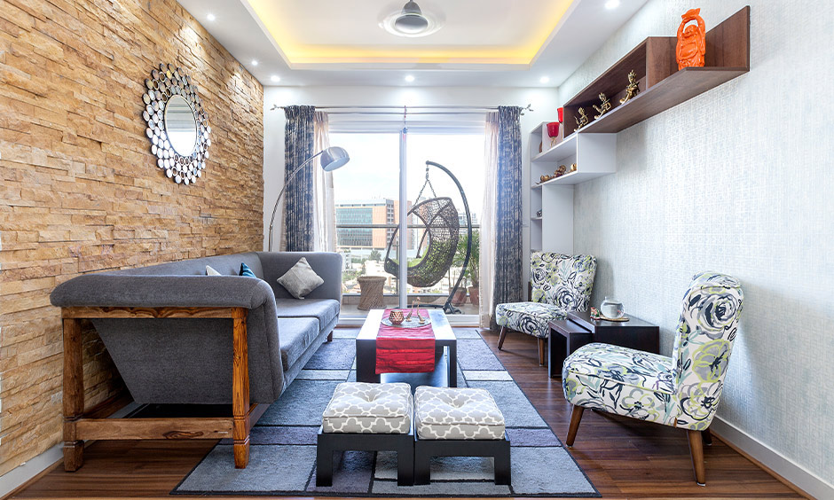 Living room accents wall which enhances the overall look of the space