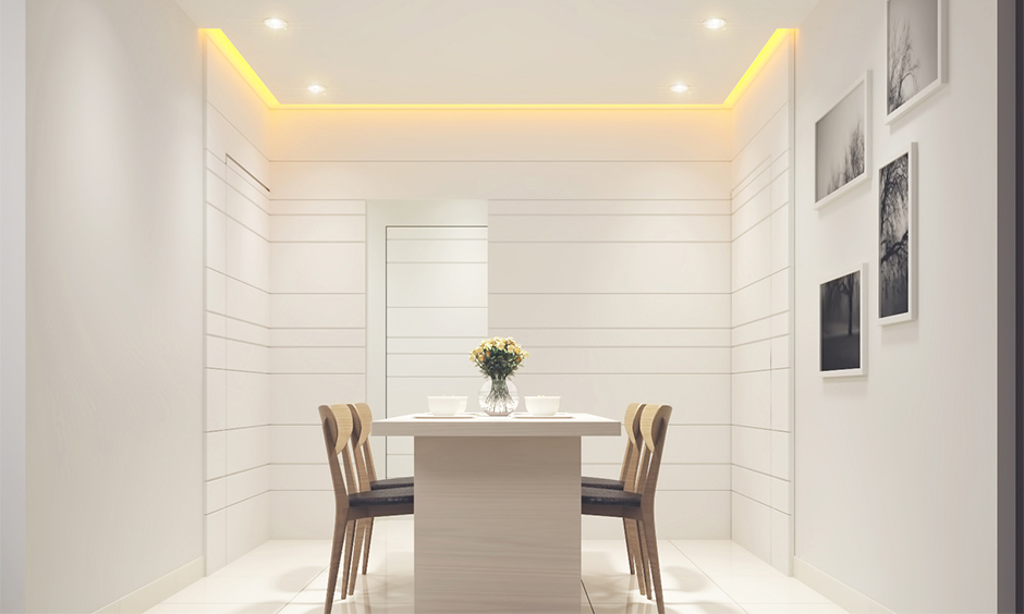 Grooved type of PVC panel is ideal for compact rooms as it gives them more structure