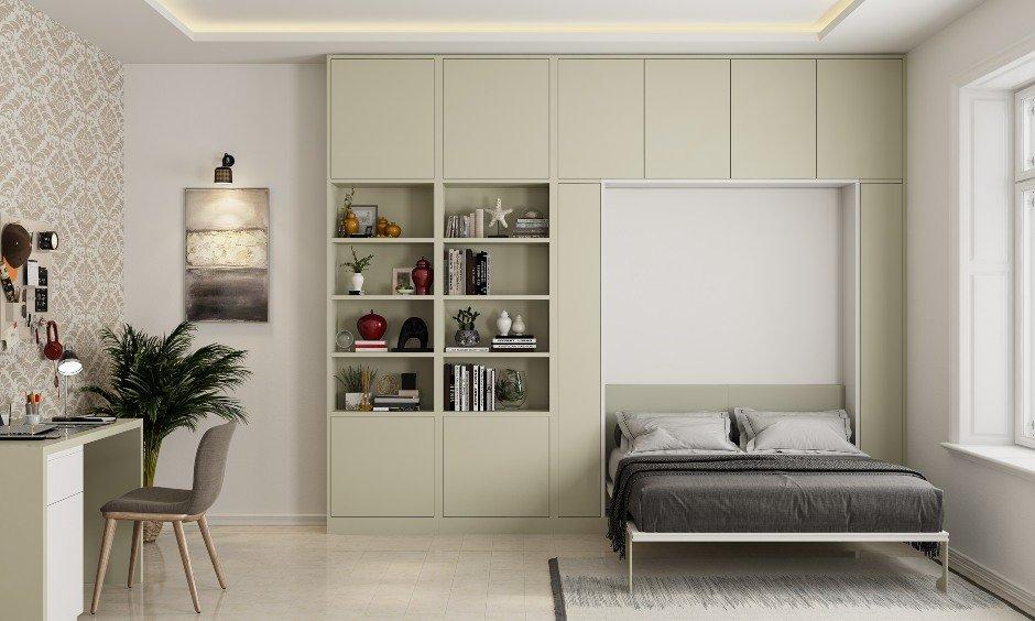 Foldable Murphy bed design for Gurgaon homes to save floor space in small apartments