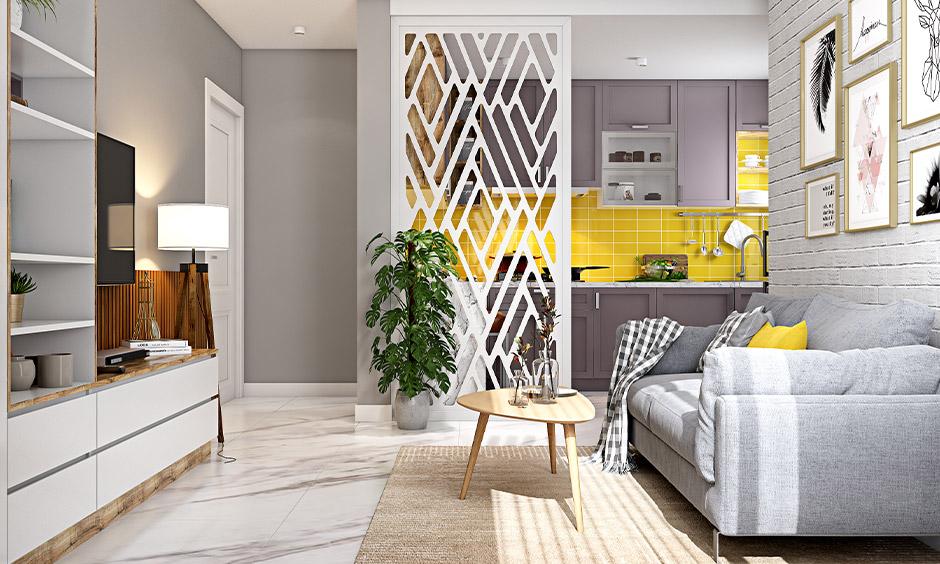 Interior design using geometric patterns and shapes adding balance, energy, and softness.