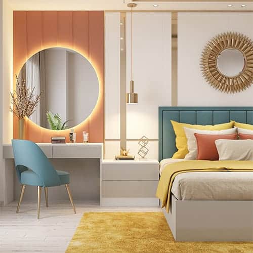 Best interior designers in Bhubaneswar designed a bedroom with drawer storage