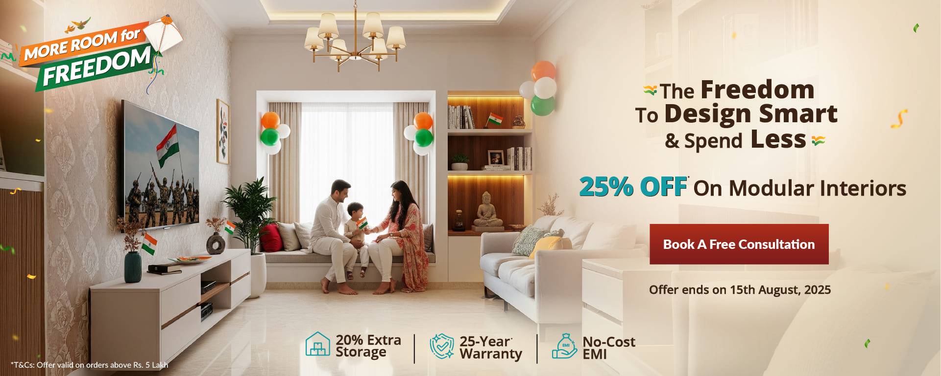 DesignCafe Offer: Flat 25% OFF on Home Interiors