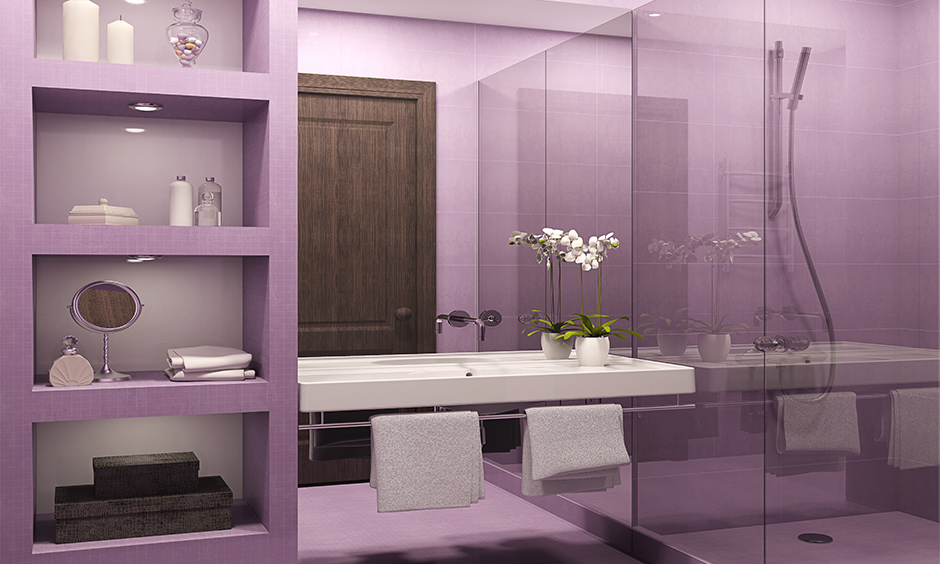 Bathroom niche shelf with decor accents that blend with your personality