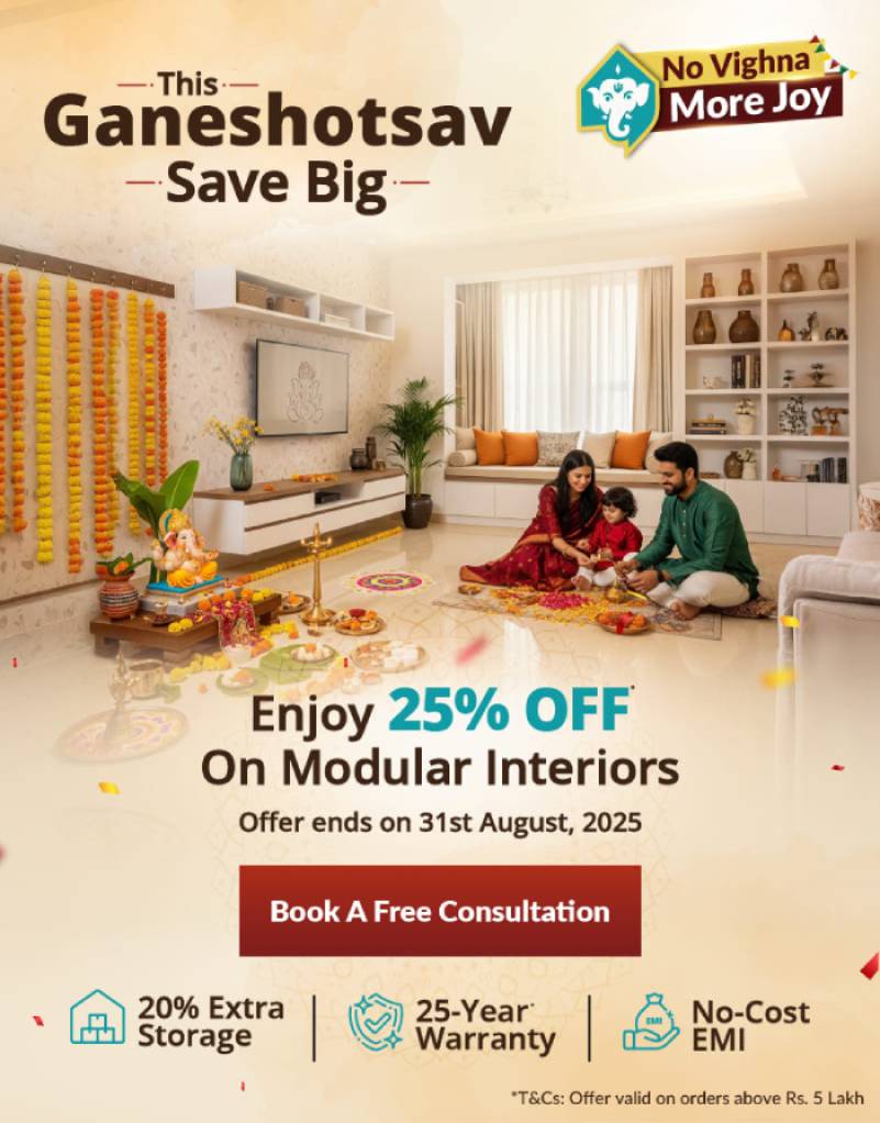 DesignCafe Offer: Flat 25% OFF on Home Interiors