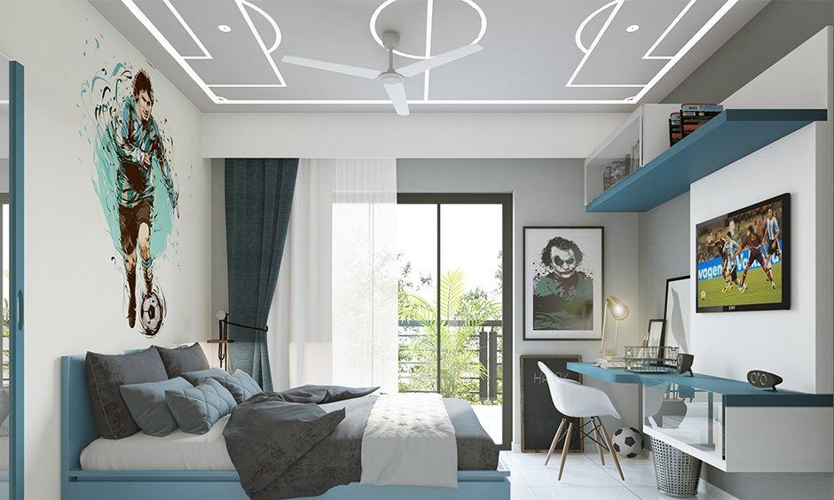 Vastu for childrens room with north-facing window, tidy study desk, and abundant natural light