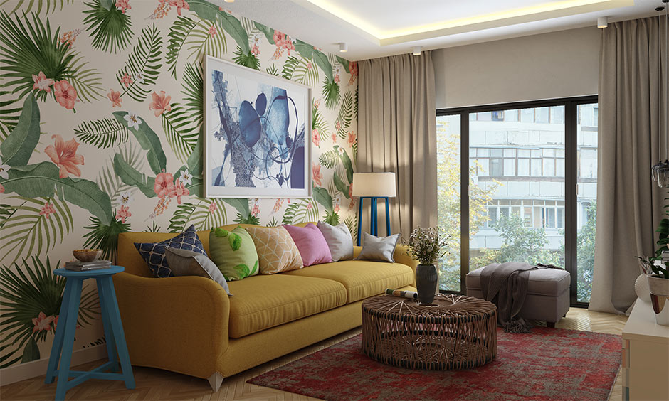 Bohemian style ethnic home decor for the family room for a joyful vibe