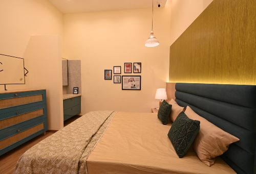Elegant bedroom concept at DesignCafe Interior Studio, combining style, comfort, and functionality.