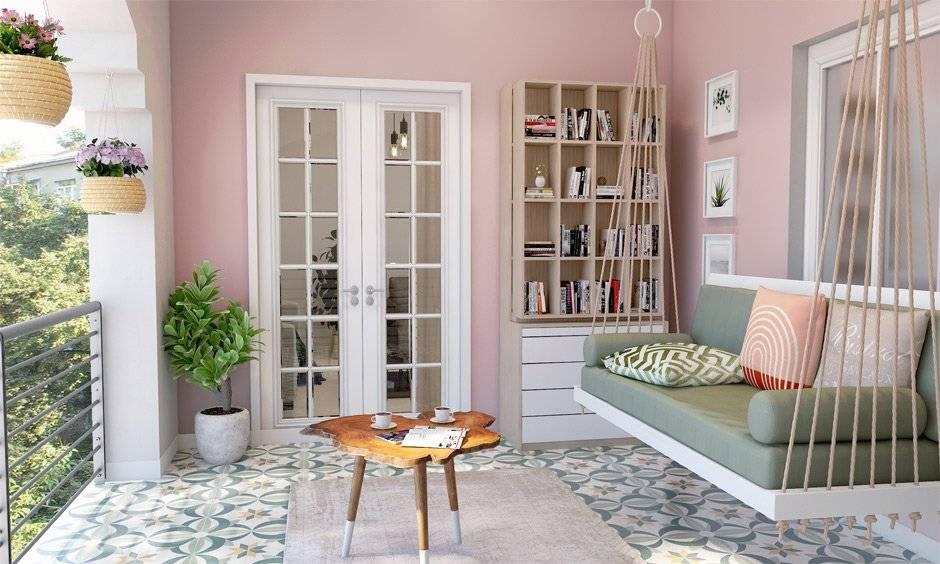 2 seater balcony swing in pastel green colour, which gives a modern look
