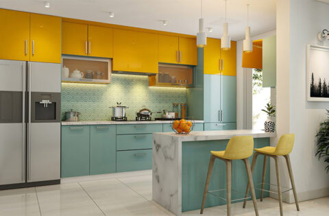 Waterproof kitchen cabinet materials like PVC, WPC, and stainless steel for monsoon season