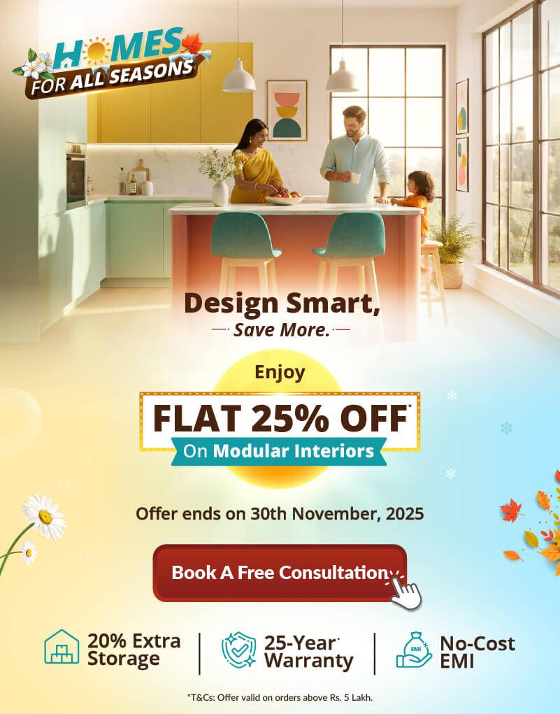 DesignCafe Offer: Flat 25% OFF on Home Interiors