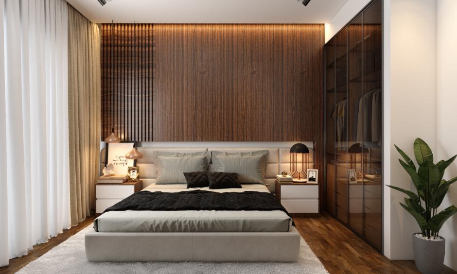 Monochromatic interior design in brown with textured fabrics and subtle patterns for depth.